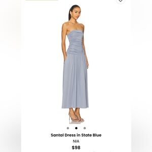 NIA Strapless Dress in Blue